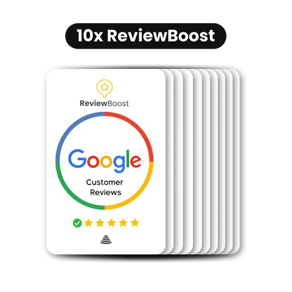 Set of 10 ReviewBoost Google Review NFC Cards