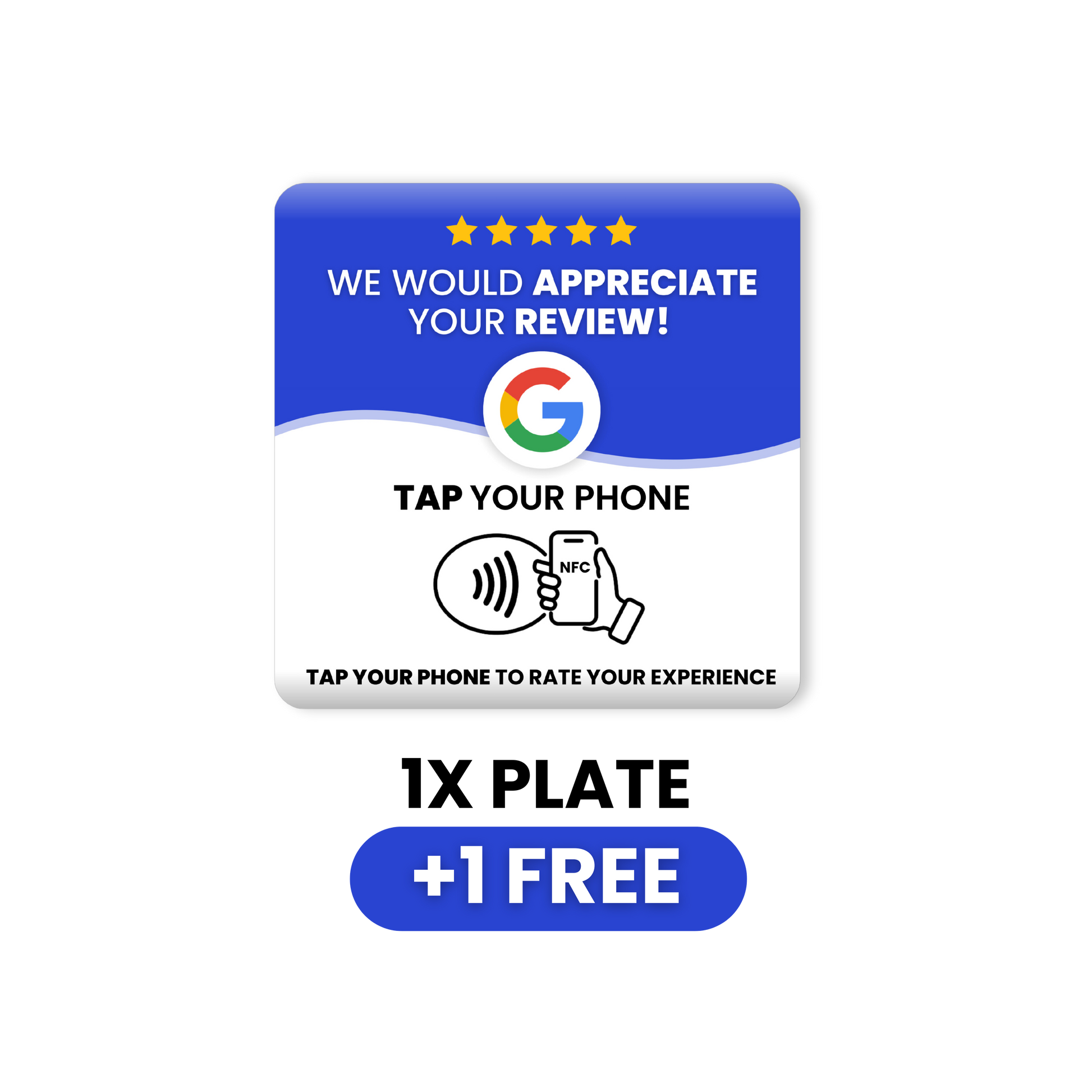 A ReviewBoost plaque designed for collecting Google reviews