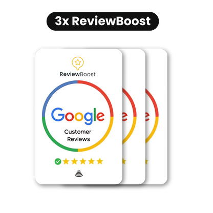Set of 3 ReviewBoost Google Review NFC Cards