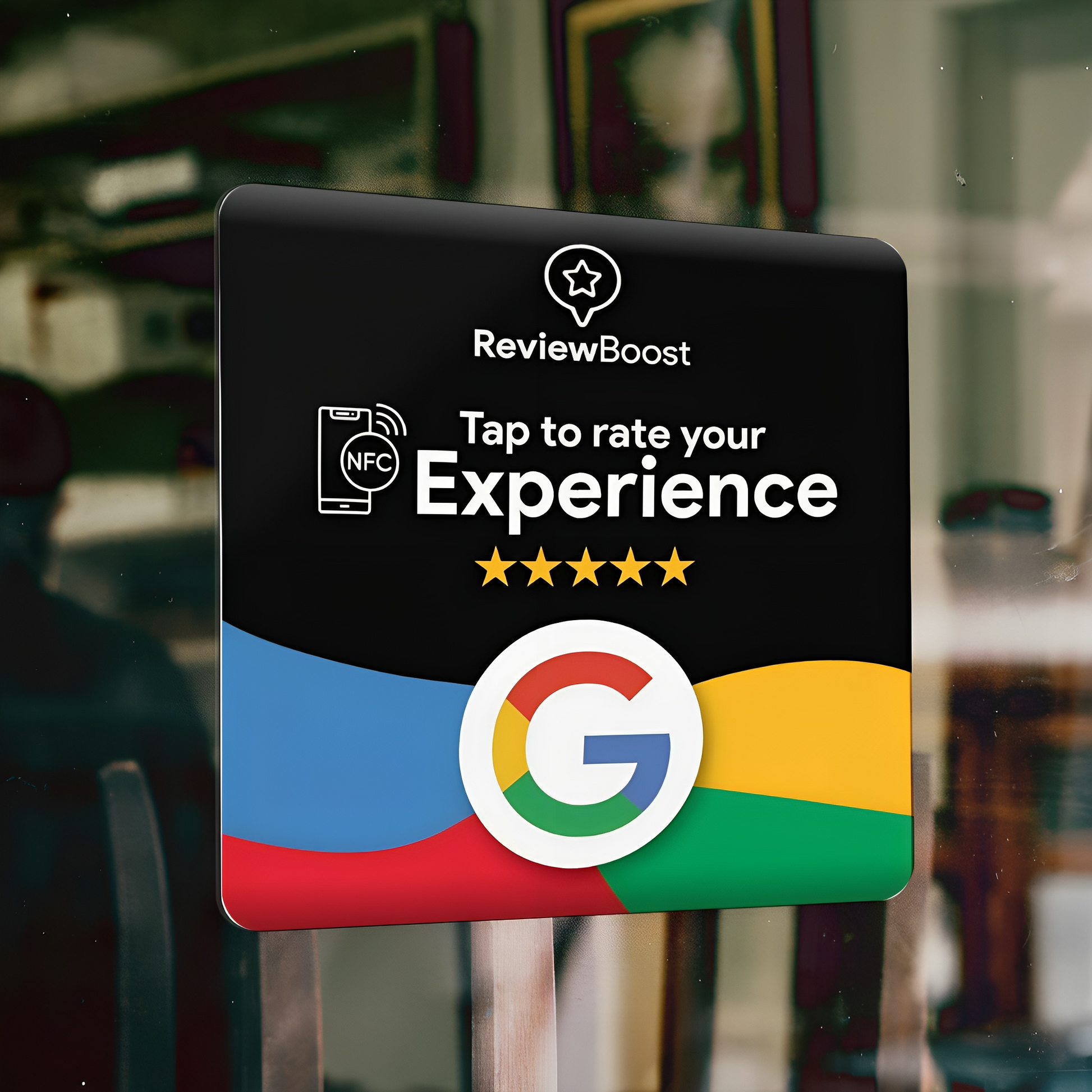 reviewboost google review plaque card 
