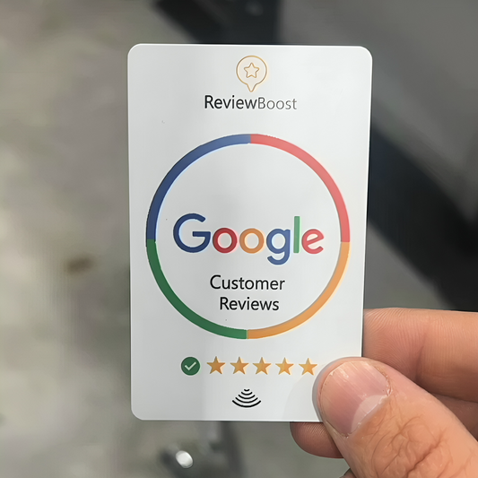 ReviewBoost NFC Google Review Card - Easily collect Google reviews with our NFC-enabled review card